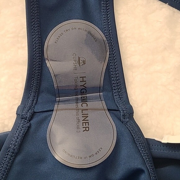 Cupshe Blue Ruffle Tankini Set NWT Tank Top and Bikini Swimsuit  Sz Small - Picture 12 of 16